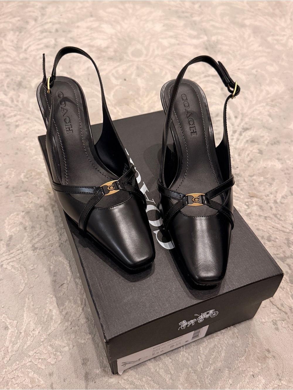 Coach rowyn slingback pumps kitten heel 5.5